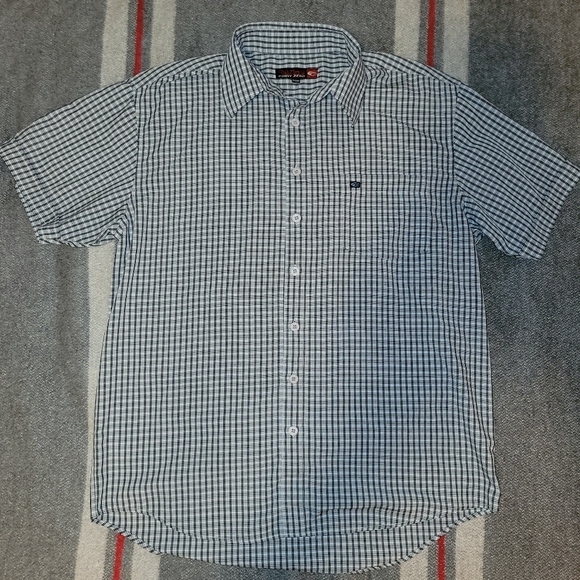Point Zero Medium Black/White Plaid Men's Collared Shirt - Picture 2 of 2